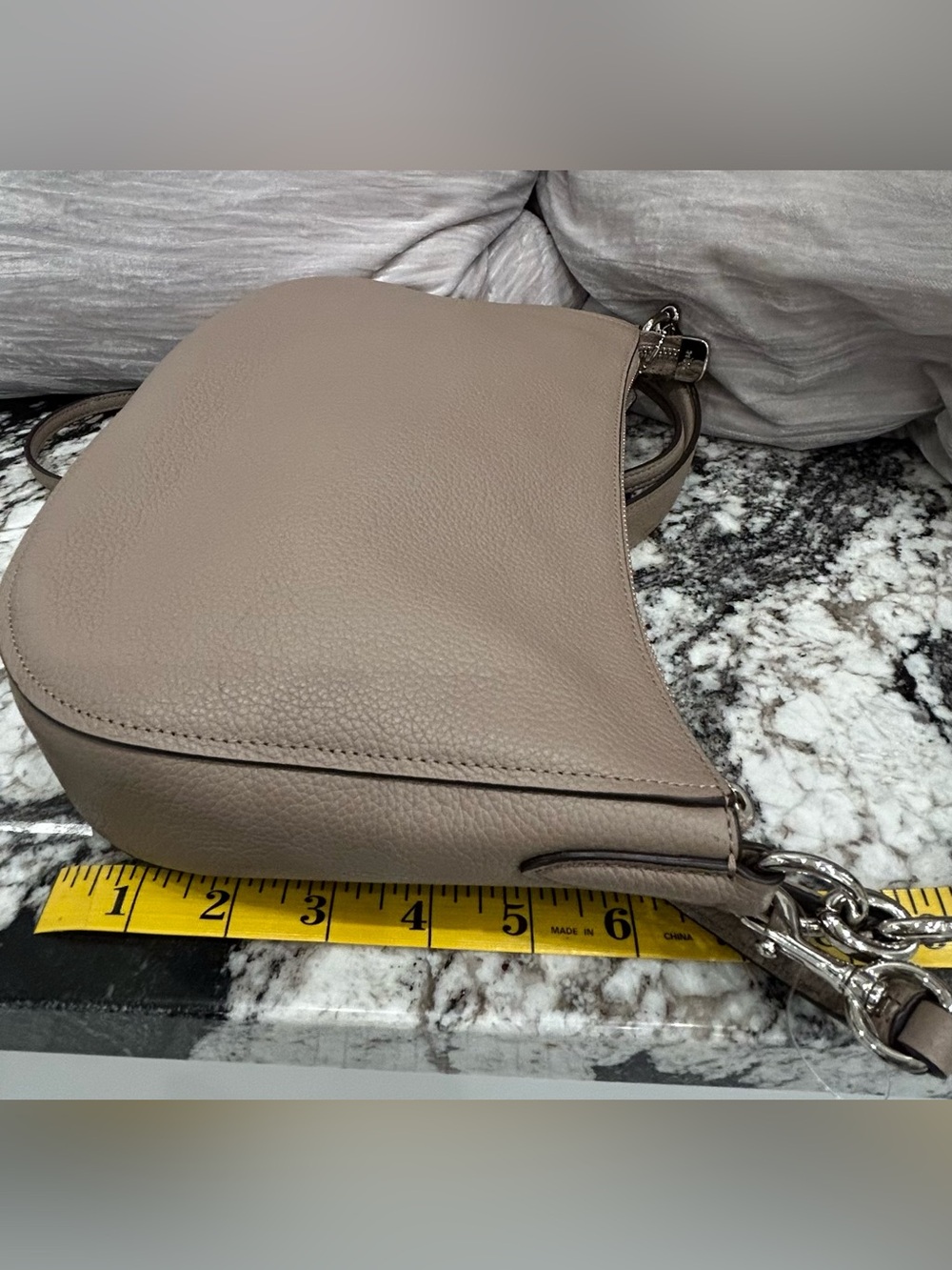 Coach Pebble Leather Crossbody Bag in Taupe - Picture 7 of 13